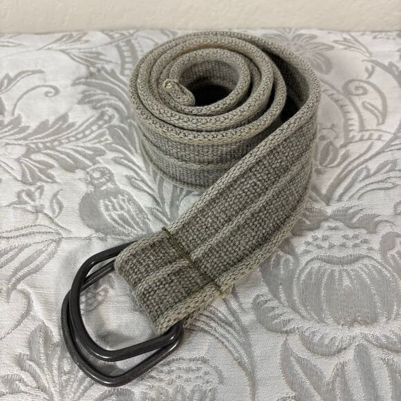 COTTON CANVAS Belt Unisex Pistachio Green Sz L Masculine Androgynous Work Wear - Picture 1 of 4